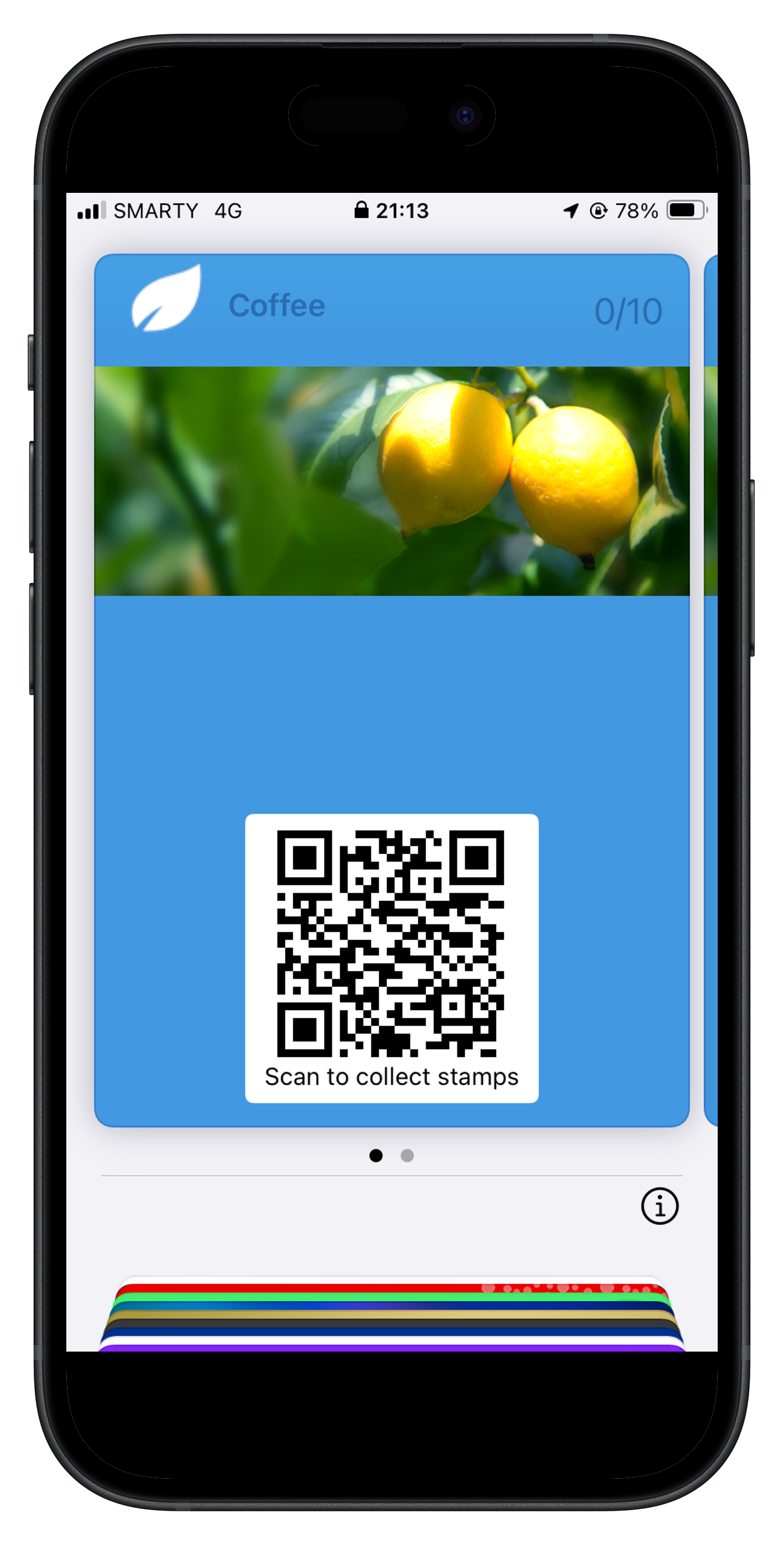 Screenshot of an apple wallet card